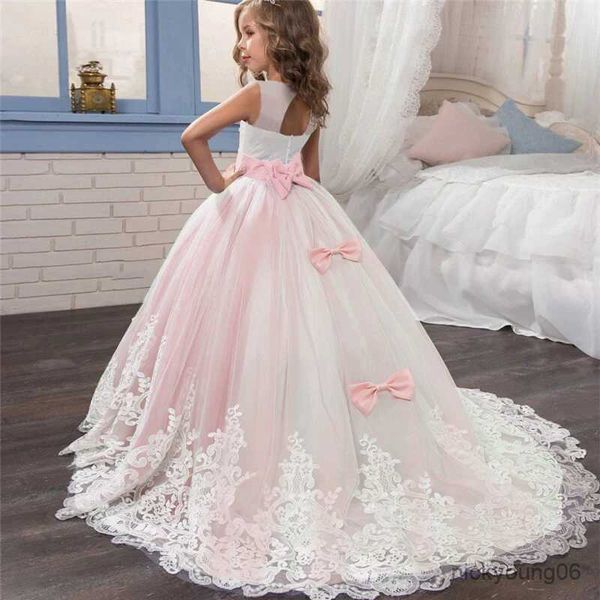 Robes de fille fantaisie fleur longues robes de bal robes d'adolescents pour fille enfants vêtements de fête enfants robe de soirée formelle pour mariage de demoiselle d'honneur