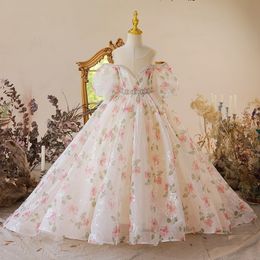 Fille s Robes Fleur Fille Floral Longue Robe Vintage Enfants Pour La Fête De Mariage Robe De Bal Formelle Enfants Soirée Bridesmade Prom 230731