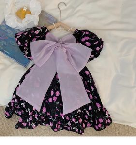 Robes de fille Fleur Filles Robe Enfants Casual Big Bow Mode Classique Été Tissu Robes pour 1-10Ys Enfants Princesse Anniversaire Tenue 231016