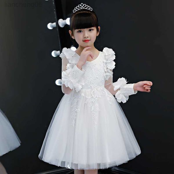 Robes de fille fleur filles robe de mariée élégante robe de princesse d'anniversaire enfants robes enfants soirée robe de soirée 5 6 7 8 9 10 11 12 ans W0224