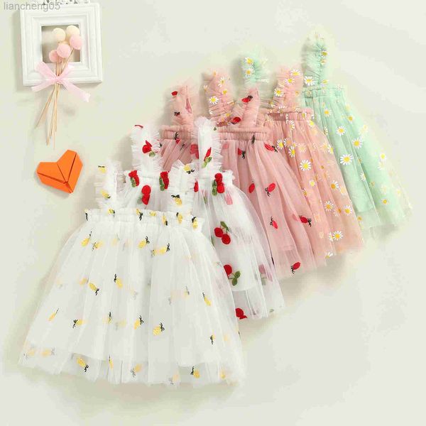 Mädchen Kleider FOCUSNORM 0-5Y Sommer Schöne Baby Mädchen Süße Kleid Riemen Ärmellose Blumen Gedruckt Spitze Tutu Sommerkleid W0314