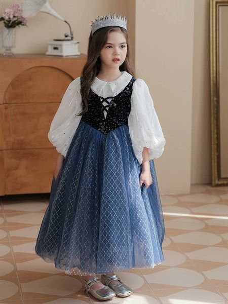 Robes de fille Robe congelée pour enfants fille Anna Dress Up Halloween Costume Cosplay Cosplay Occasion formelle princesse Girls Birthday Party Dressl2404