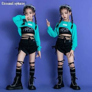 Vestidos de niña Girl Hip Hop Crop SweShirt Street Dance Shorts Tick Tick Campo para niños Pantalones calientes Caderas de jazz de jazz