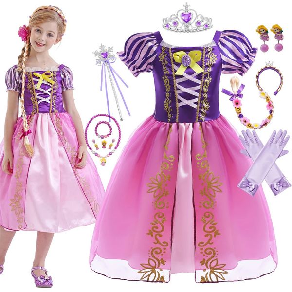 Robes de fille Fille Raiponce Robe Princesse Enfants Tangled Cosplay Costume Bébé Halloween Cosplay Enfants Noël Carnaval Costume Fantaisie 231109