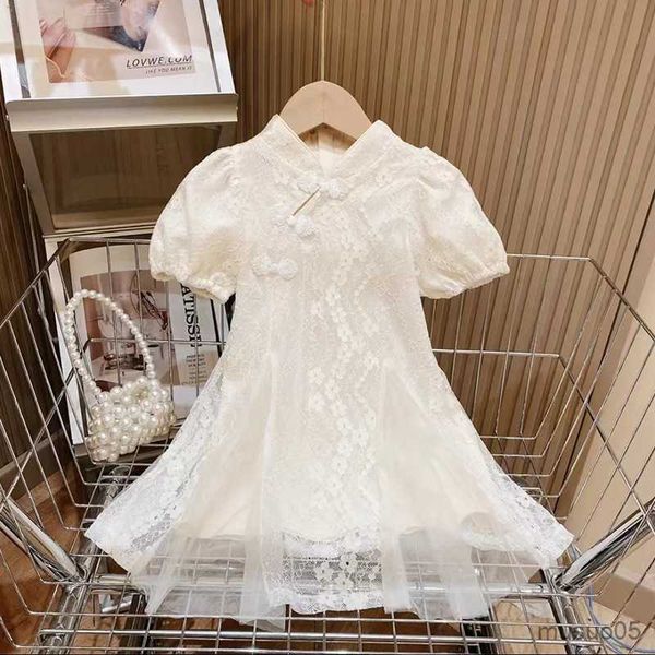 Robes de fille Robe de fille Été Nouvelle robe pour enfants Robe Cheongsam de style chinois Ropa Vêtements pour enfants