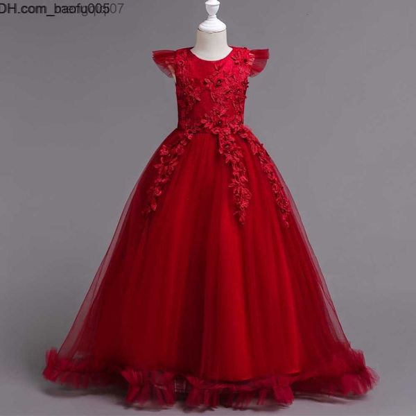 Robes De Fille Robes De Fille 4-15 Ans Enfants Robe Pour Les Filles De Mariage Tulle Dentelle Longue Fille Robe Élégante Princesse Parti Pageant Robe Formelle Pour Les Enfants Adolescents Z230705