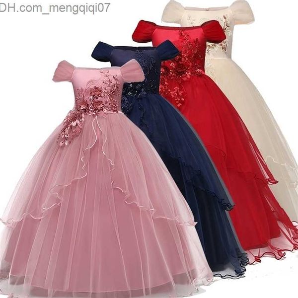 Robes de fille Robes de fille Robes de mariée pour enfants pour les filles Élégante Fleur Princesse Robe longue Bébé Fille Robe de Noël vestidos infantil Taille 6 12 14 Ans Z230704