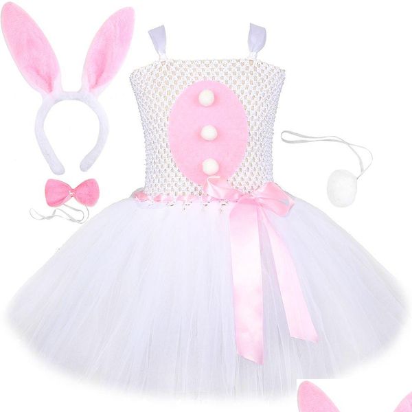Robes de fille filles bébé Pâques Bunny Tutu Robe pour enfants Costumes de cosplays de lapin