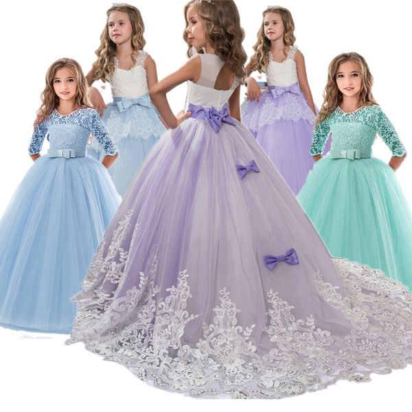 Robes de fille Filles robes d'anniversaire pour enfants enfants princesse robe de soirée fleur élégante robe de mariée robes pour 6-14 ans robe de noël 230914