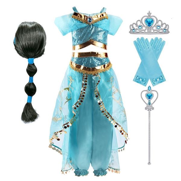 Robes de fille Filles Costume Enfants Cosplay Robe Arabe Aladdin Lampe Fantaisie Robe D'été Enfants Halloween Tenue D'anniversaire 230606