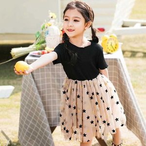 Girl's jurken Girls Jurk zomer casual mode kinderjirantie sterren gaze gezwollen prinsesjurk voor 1-7 jaar oud kinderfeestje elegantie