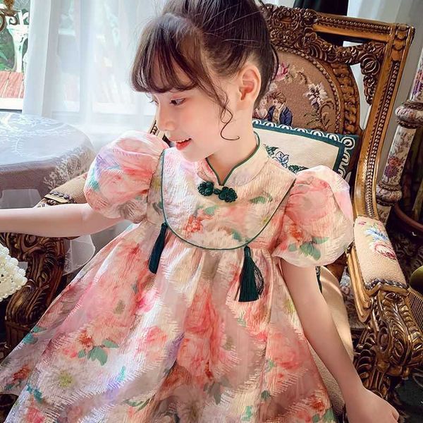 Robes d'été pour filles, robe de princesse Cheongsam occidentale à la mode, nouvelle collection pour enfants