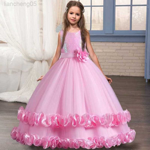 Robes de fille filles nouvelle fête de noël princesse robe filles gaze dentelle fête d'anniversaire dîner boule grand papillon robe bébé robe W0224