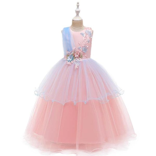 Vestidos de niña, vestido de fiesta para niñas, tul, flor, niña, noche, cumpleaños, niños, vestido de baile, ropa, disfraz de Halloween, 3-13 años