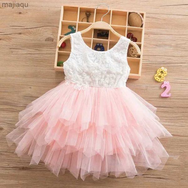 Vestidos de niñas Girls Pink Summer Dress Sequined Night Party Princess Velvet Tutu Vestido Baby Ropa de bebé 2-6y Drent Fiesta de cumpleaños de niña Dressesl2404