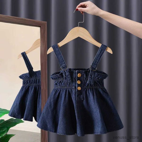 Vestidos de niña Niñas Princesa 2 unids Conjunto de ropa Bebé Niñas Camisa de manga larga + Vestido de mezclilla Ovalls Trajes Primavera Dulce Niños