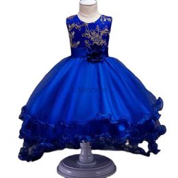 Jurken voor meisjes Meisjes prinses borduurwerk baby bloem bruiloft kerst rok Tutu tienerjurk kinderen elegante vestidos voor 3-15 jaar 240315