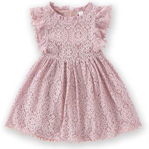 Robes de fille filles princesse en dentelle d'été robe fleur bébé enfants causal flanc de coton de doublure robe vestidos robe formelle enfant vêtements z0223