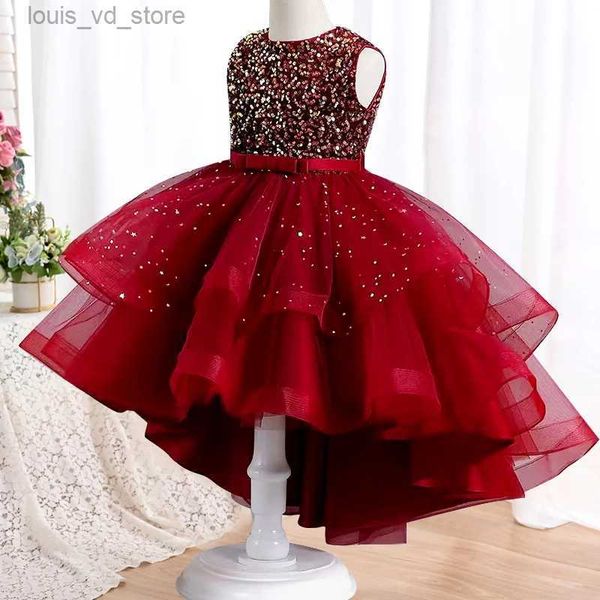 Vestidos de niñas para niñas MANEVELORS LETIN JOTINA Trailing Birthday Communion Party Girl Girl Flower Party Dress Tailing Sequin Tulle T240415