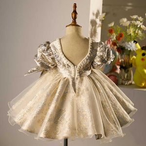 Robes de fille Filles espagnol Floral perles robe de bal bébé Lolita princesse robes infantile anniversaire robe de baptême fille Boutique vêtements A1354