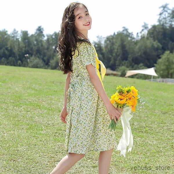 Robes d'été pour filles, motif floral, tenue princesse pour grands enfants, vêtements doux pour adolescentes, nouvelle collection 2023