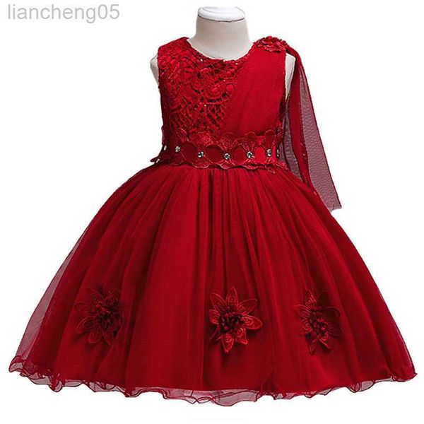 Robes de fille filles robes d'été enfants bébé fille fête de mariage princesse Tutu robe pour adolescents anniversaire robe de bal robe formelle enfants vêtements W0314