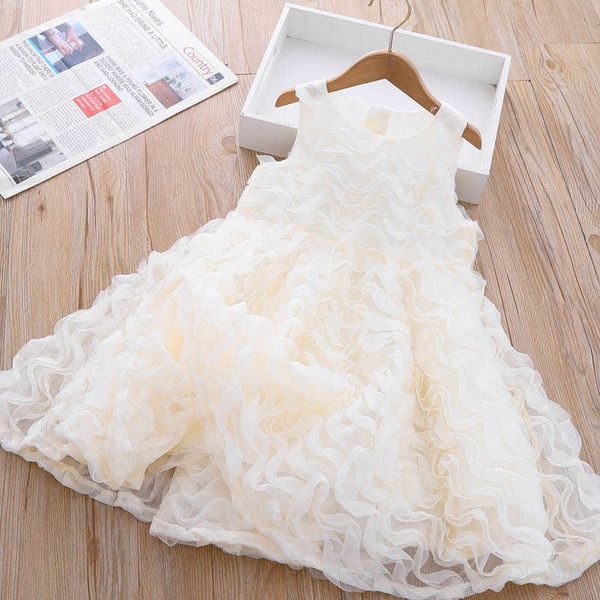 Robes de fille filles Tutu sans manches princesse robe été 2023 nouveaux enfants robe gonflée fille maille robe jupe enfants vêtements AA230531