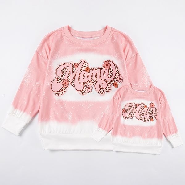 Robes pour filles Girlymax Spring Baby Girls Mommy me Mama Mini Boutique Pink Top T-shirts blanchis Vêtements pour enfants à manches longues 230728