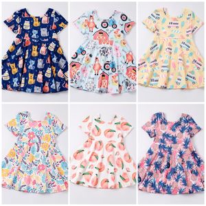 Girl S -jurken Girlymax Spring Summer Pasen Baby Meisjes Chlidren Kinderen Kleding Melk Zijde Bloemen Twirl Dress Knie Lengte Lange Mouw 230506