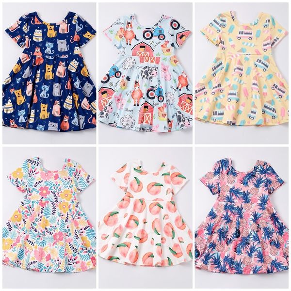 Robes de fille s girlymax printemps été paster bébés filles chlidren vestiges lait de soie flean