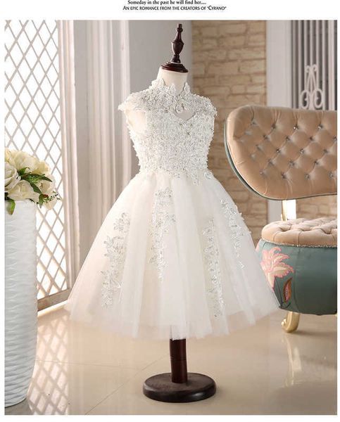 Robes de fille Glizt perle blanc Tulle robes de première communion pour les filles robe Daminha Casamento robe de bal de luxe Organza robes de fille de fleur