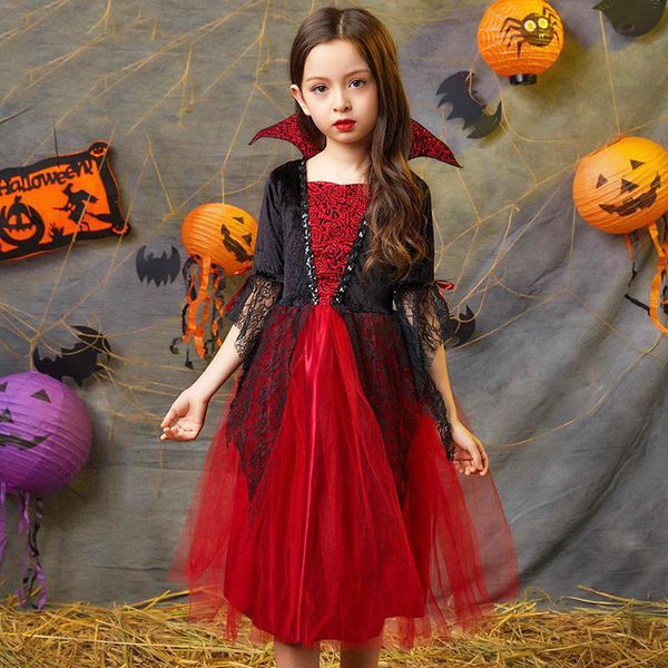 Vestidos de niñas Decoraciones de Halloween Disfraces para niñas Princesas Vestidos Ghost Clots Cloak Kids Cospaly 230815