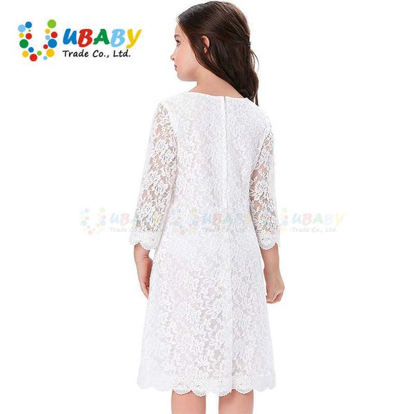 Robes de fille Haute Qualité Été Bébé Filles Robes De Mariée Blanches Coréen Enfants Vêtements Fête D'anniversaire Dentelle Princesse Robe pour Gilrs Kid