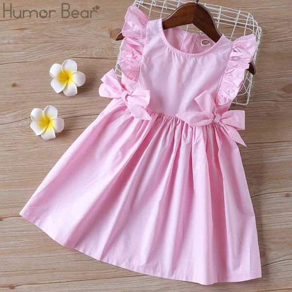 Robes de fille Humor Bear 2023 bébé robe d'été nouvelles filles vêtements à volants manches princesse robes grand arc mode enfants bébé fille dressl2402