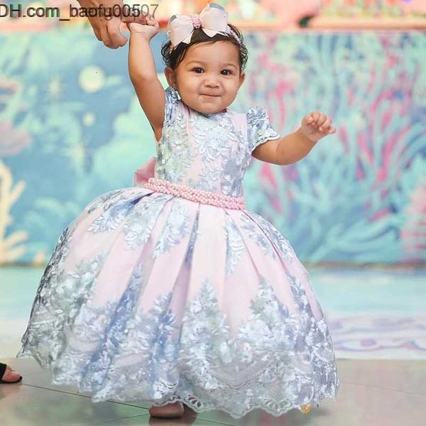 Vestidos de niña Perla de encaje infantil Noche formal Tutú de boda Princesa vestido de bebé Niñas de flores Ropa de niños Fiesta de niños para niña Ropa MX190926 Z230705