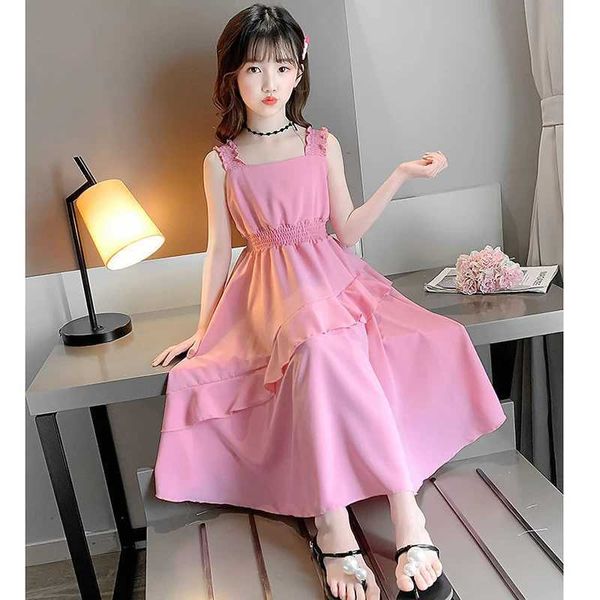 Robes de fille Internet célébrité robe fille robe d'été version coréenne des vêtements pour enfants hors de l'épaule robe princesse suspense d y240514