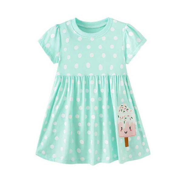 Robes de fille sautant les compteurs 2-7t Nouvelle arrivée Summer Girls Dress Ice Childrens Hot Sell Baby Summer Frog Clothing Frog Partyl2405