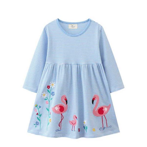 Robes de fille sautant les mètres Nouveaux arrivants 2-7t Childrens Girls Habille à manches longues Cartoon Baby Clothing Princess Girls Frog Clothingl2405