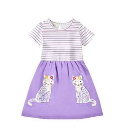Robes de fille Jumpmètre chat incarnateur pour enfants robe fille robe à manches à manches à manches princesse à manches d'animal d'animal