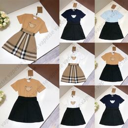 Robes pour filles vêtements pour enfants bébés enfants s'habillent pour les jeunes Modèle classique marque de designer Lettre Set Jupe taille 100-160 k1XT #