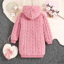 Robes de fille robe de vêtements pour enfants pour filles 2023 Nouvelle enfants d'hiver mode manche longues en peluche en peluche épaissis