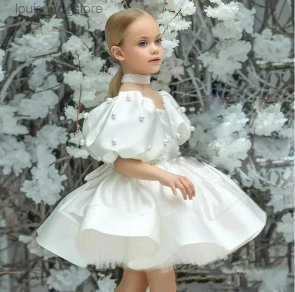 Vestidos de niña Ropa para niños Vestido de niña Princesa Color sólido Hada Dulce Lindo Una línea Vestido formal hinchado Collar cuadrado Rendimiento Traje T231205