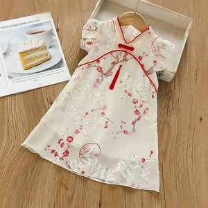 Meisjesjurken Kids Girls Zomer Chinese stijl Hanfu Cheongsam Children's Baby Little Girl Princess Y2303