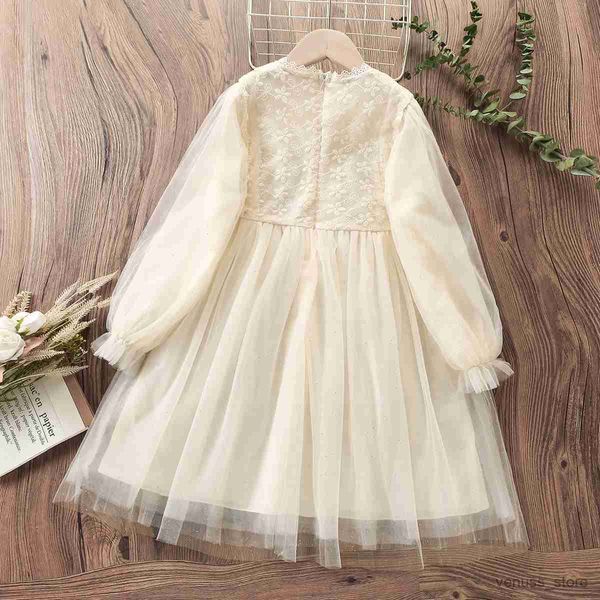 Robes de fille Enfants dentelle robes de mariée pour filles vêtements bébé princesse tenues automne printemps manches longues enfants costumes 4 6 8 10 12 ans