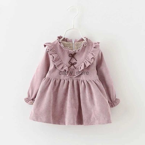 Robes de fille coréen Automne à manches longues Robe de bébé coton Nouvelle bébé robe pour enfants robes pour bébé robes filles vêtements nouveau-nés 0-3 ansl231222