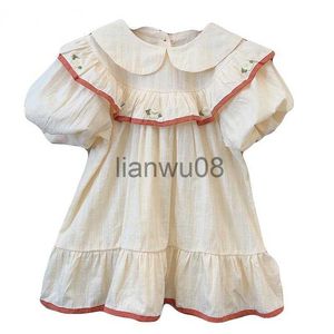 Robes de fille Style coréen Vêtements pour enfants 2023 Été Mignon Court Poupée Col Coton Enfants Filles Princesse Robe Bébé Vêtements x0806