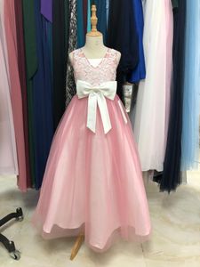 Meisjesjurken Lace Chiffon Nice Pink Beauty Flower Girl Dress-Mocini Tailorgirl's
