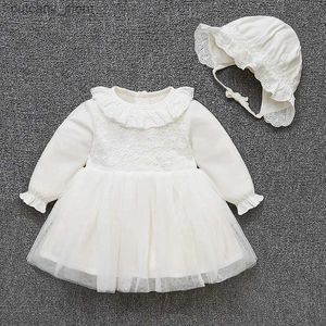 Robes de fille dentelle robe de mariée blanche pour nouveau-né bébé fille vêtements ensemble été printemps Pirncess filles robes L240311