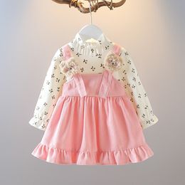 Robes de fille Lawadka 6M3Years printemps automne bébé fille vêtements coton velours côtelé robe patchwork pour les filles imprimer première fête d'anniversaire 230214