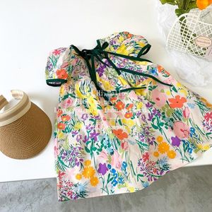 Girl's jurken kleine meisjes kinderen kleding kawaii zomerkleding voor tieners zon sinaasappel prinses jurk elegant bloemen meisje feest kinderen jurken 230519